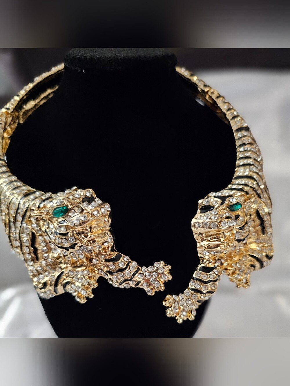 NWT Tiger Statement Jewelry Set Natasha Necklace & Bracelet Anna & Ava Ring Sz 8 - Picture 14 of 16